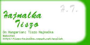 hajnalka tiszo business card